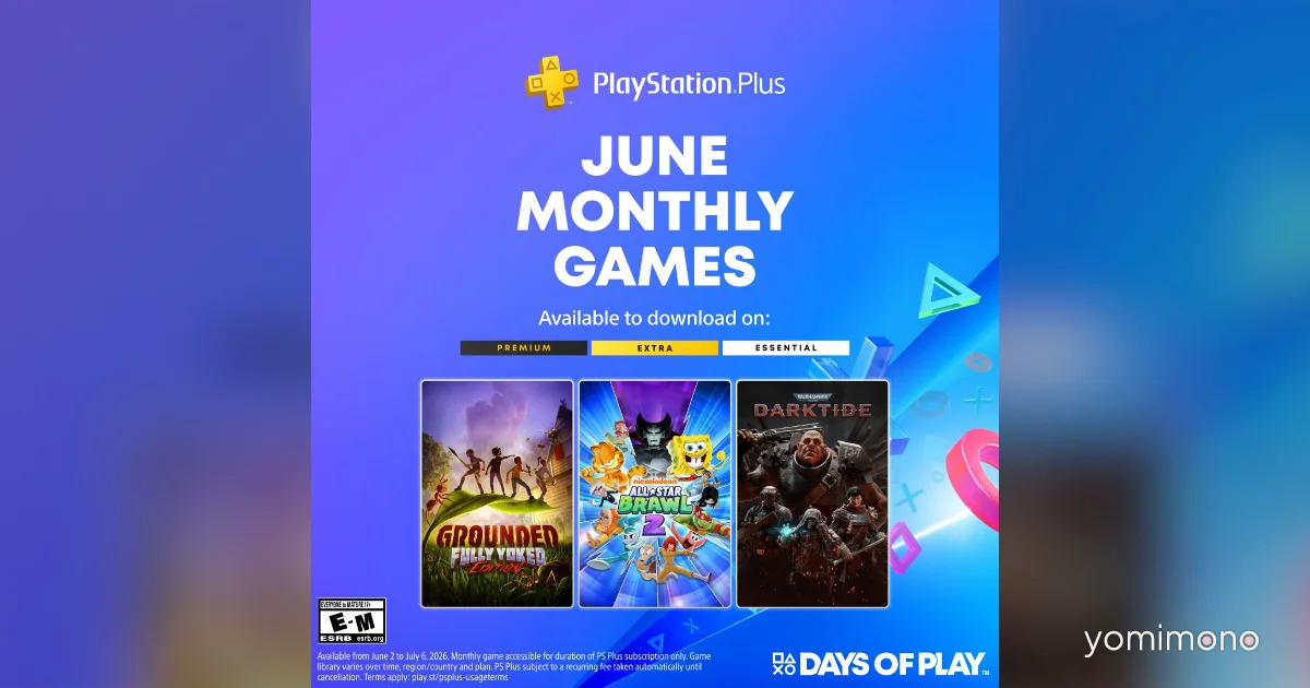 PS Plus June 2026 Free Games Include Grounded Fully Yoked Edition