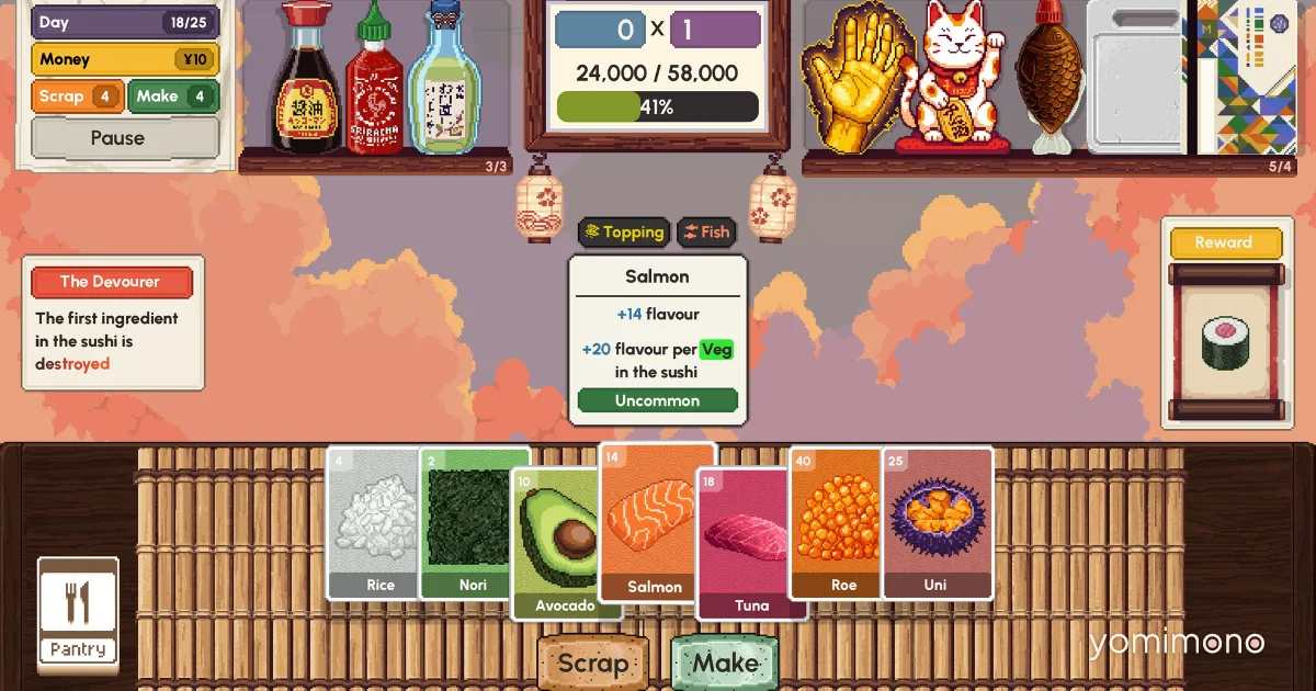 Sushi-Themed Roguelike Deck-Builder Sushiamo Free Demo Launches on Steam