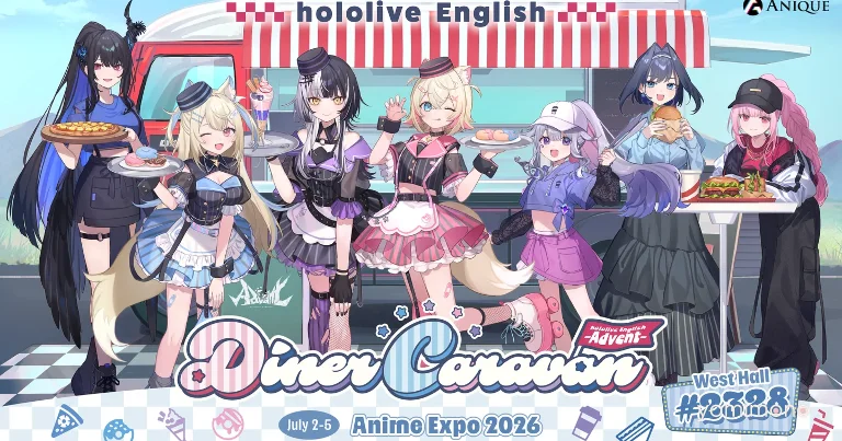 Anique Launches Hololive English Diner Caravan Goods Project, First Anime Expo Booth