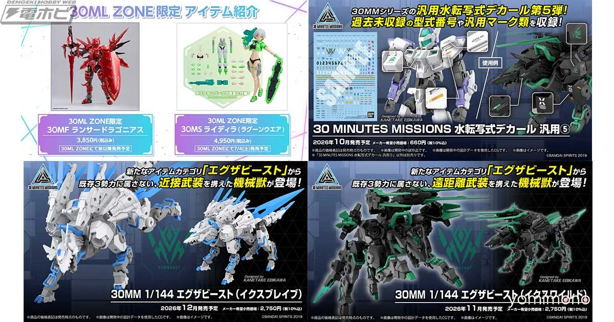 Bandai Spirits Announces Exabeast Ix Brave and Ix Wild for 30 Minutes Missions